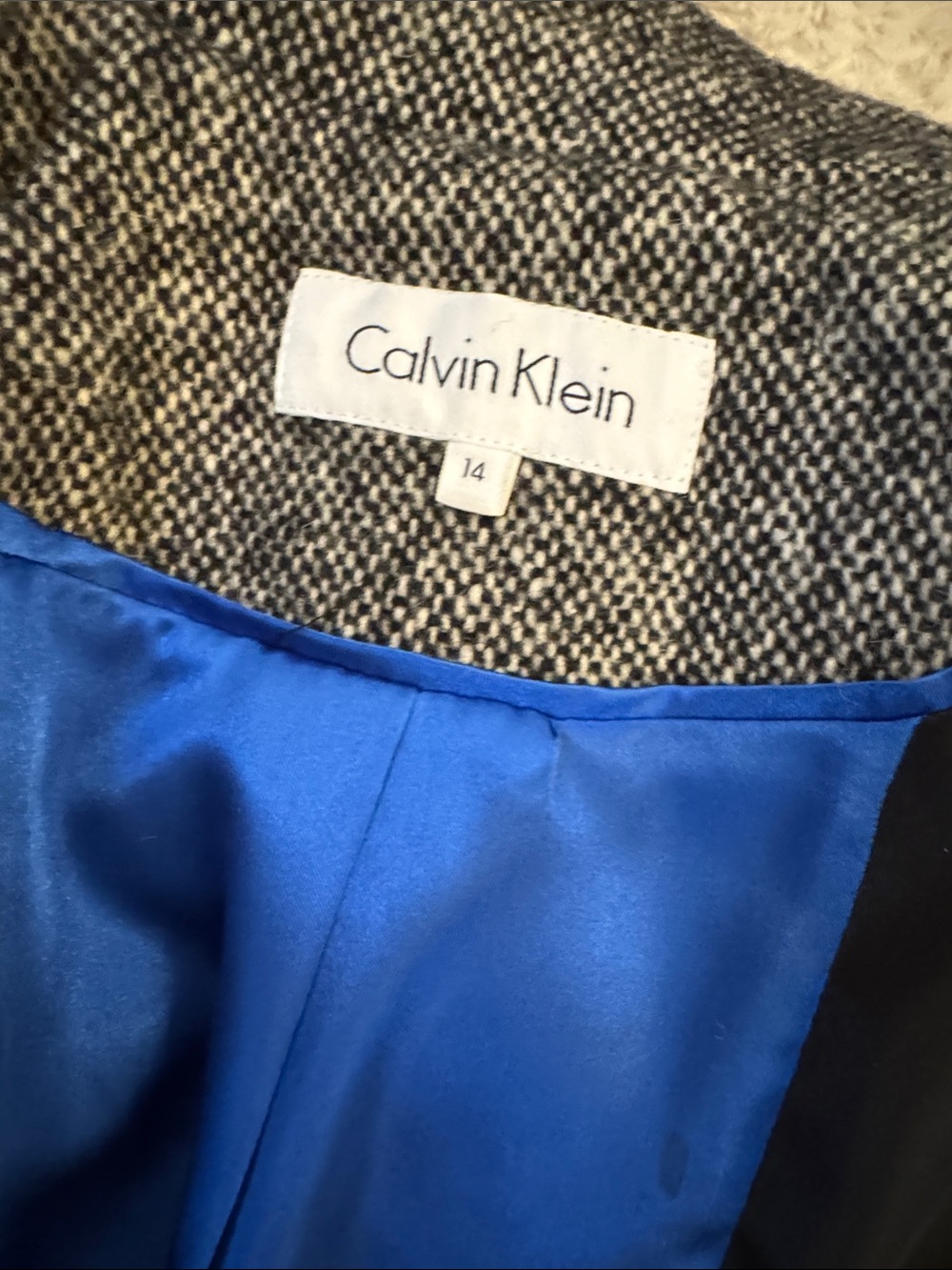 Calvin Klein Charcoal Gray Double-Breasted Pea Coat - Picture 6 of 7
